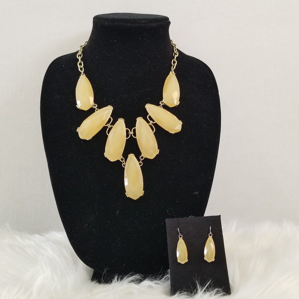 Boho Teardrop Statement Necklace & Earring Set